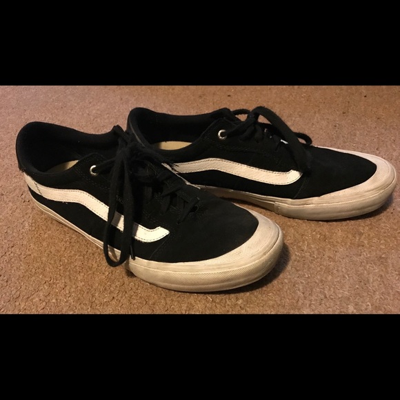 vans black leather school shoes